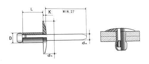 وڏو سر پاپ rivet